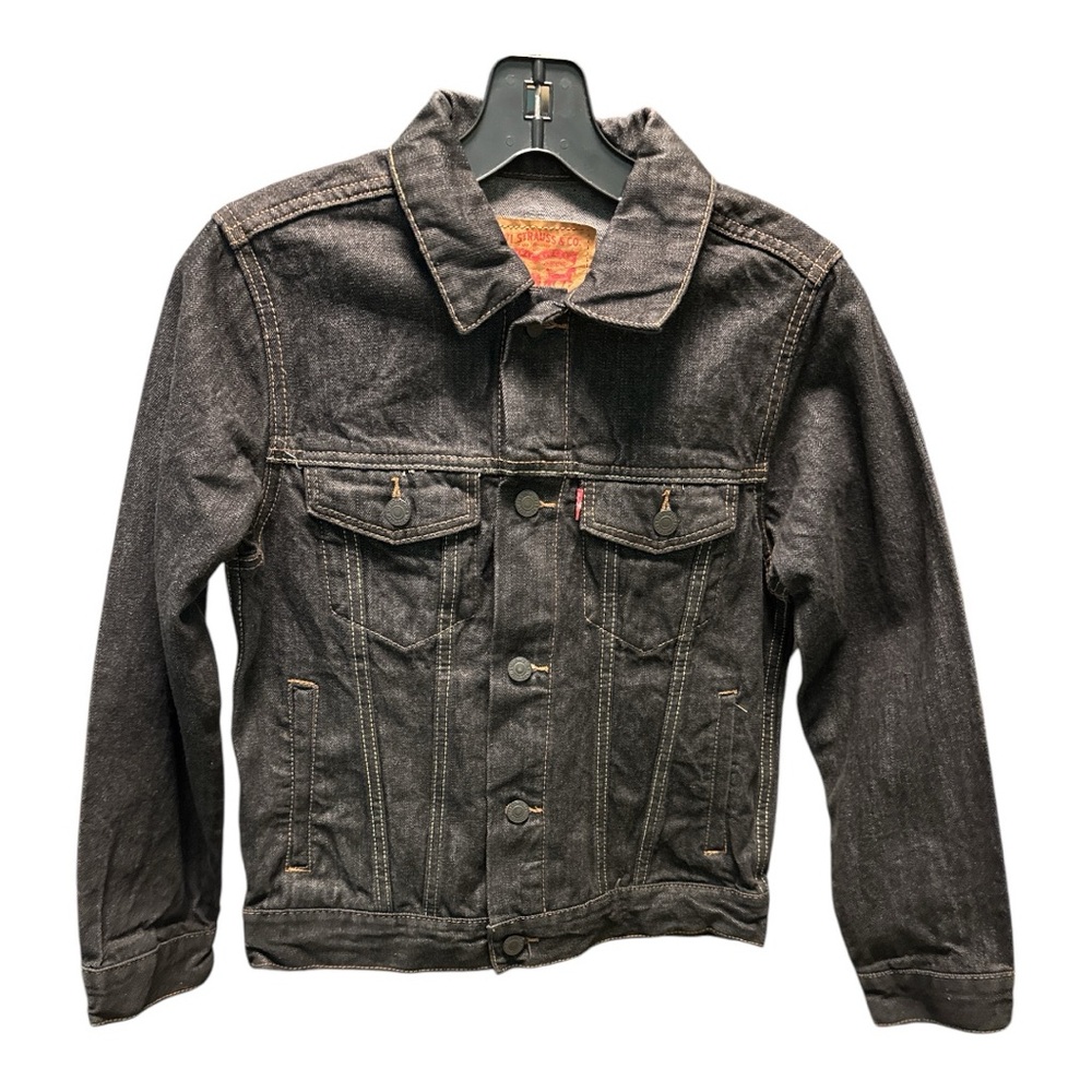 Levi's Kids Denim Jean Trucker Jacket Size Medium 10-12 Years Jean Black Unisex